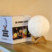Lámpara 3D de luna llena con luz nocturna LED multicolor ambiental