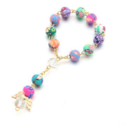 Pulsera Religiosa con Virgen de Guadalupe – Cuentas de Arcilla para Bautizo o Primera Comunión