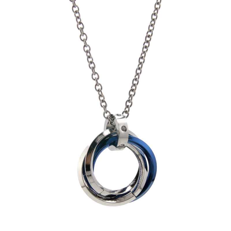 Cadena para Hombre de Acero Inoxidable – Dije de Anillos entrelazados