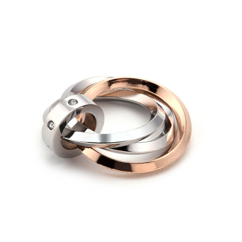 Cadena para Hombre de Acero Inoxidable – Dije de Anillos entrelazados