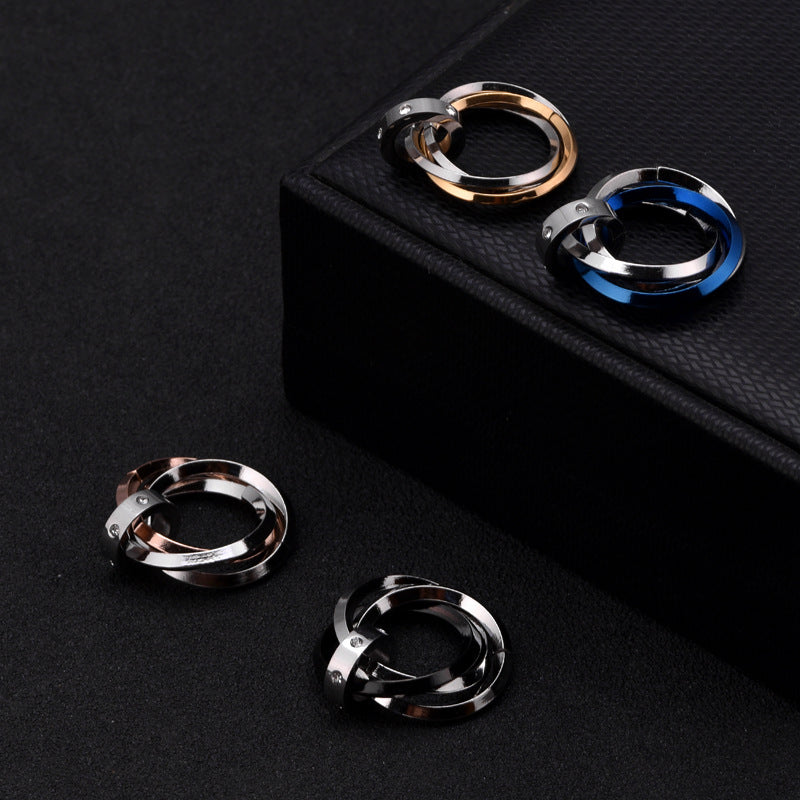 Cadena para Hombre de Acero Inoxidable – Dije de Anillos entrelazados