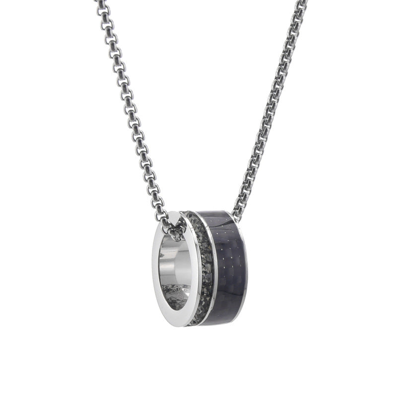 Collar de Cadena en Acero Inoxidable para Hombre con Anillo Grueso – Estilo Motociclista