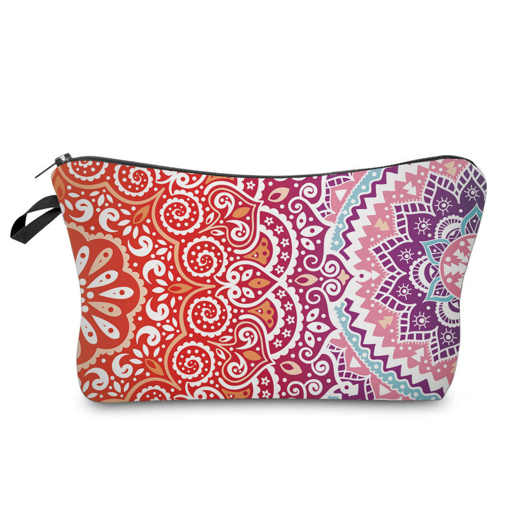 Neceser Mandala 3D: Bolsa de Cosméticos con Estampado Bohemio para Mujer