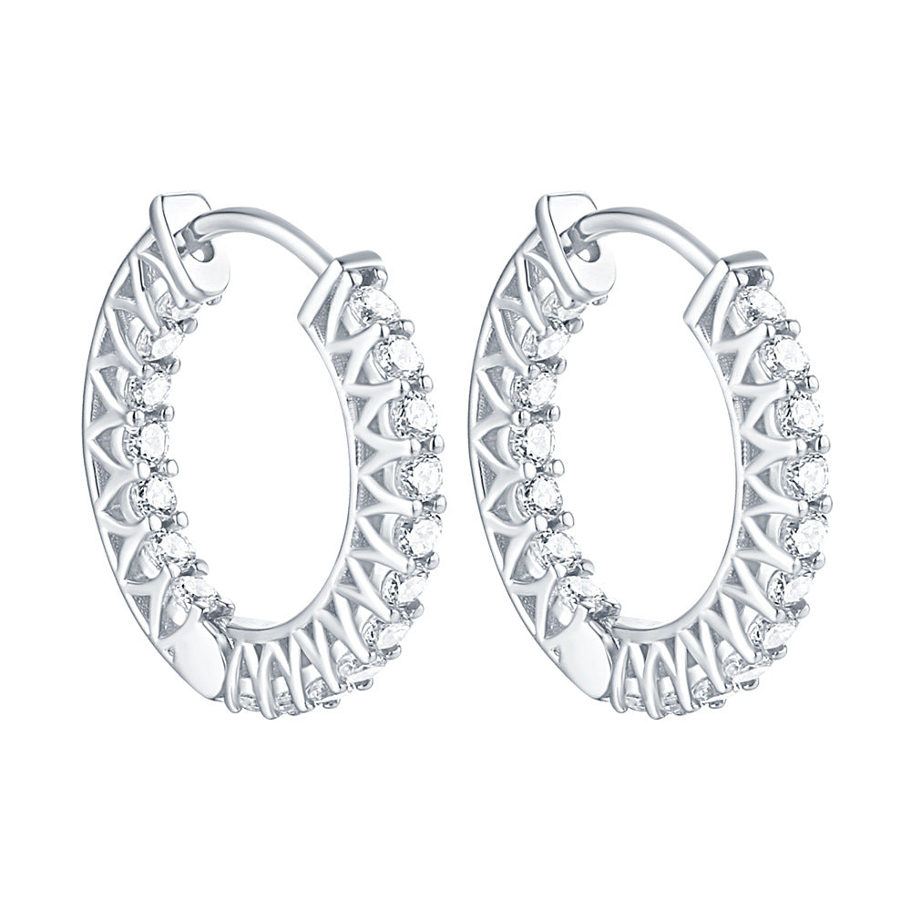 Pendientes de Aro para Mujer en Plata S925 con Circonitas