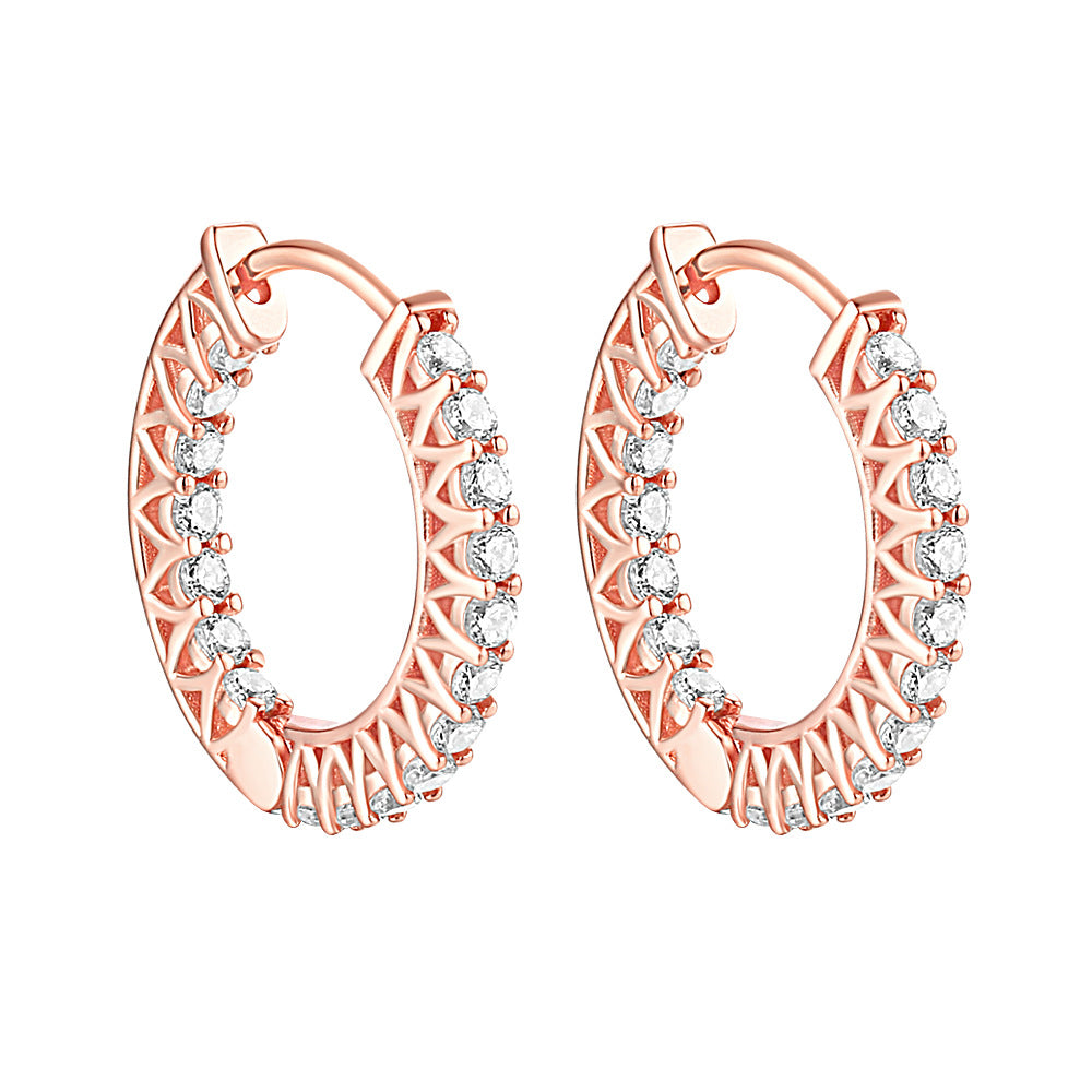 Pendientes de Aro para Mujer en Plata S925 con Circonitas