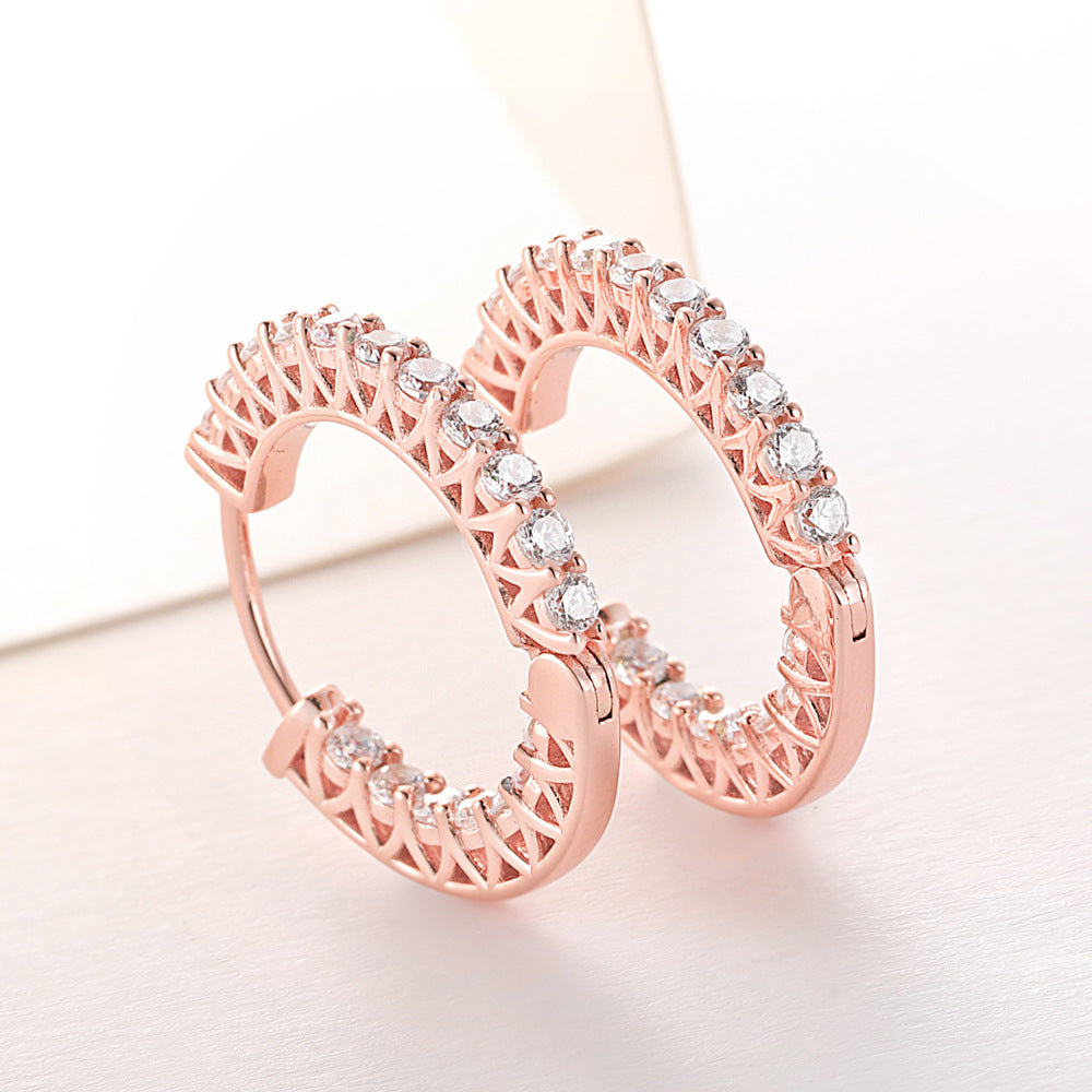 Pendientes de Aro para Mujer en Plata S925 con Circonitas
