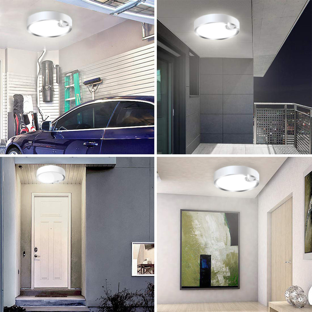 Lámpara LED de Techo con Sensor de Movimiento: Diseño Circular Moderno, Iluminación para Pasillos y Garaje