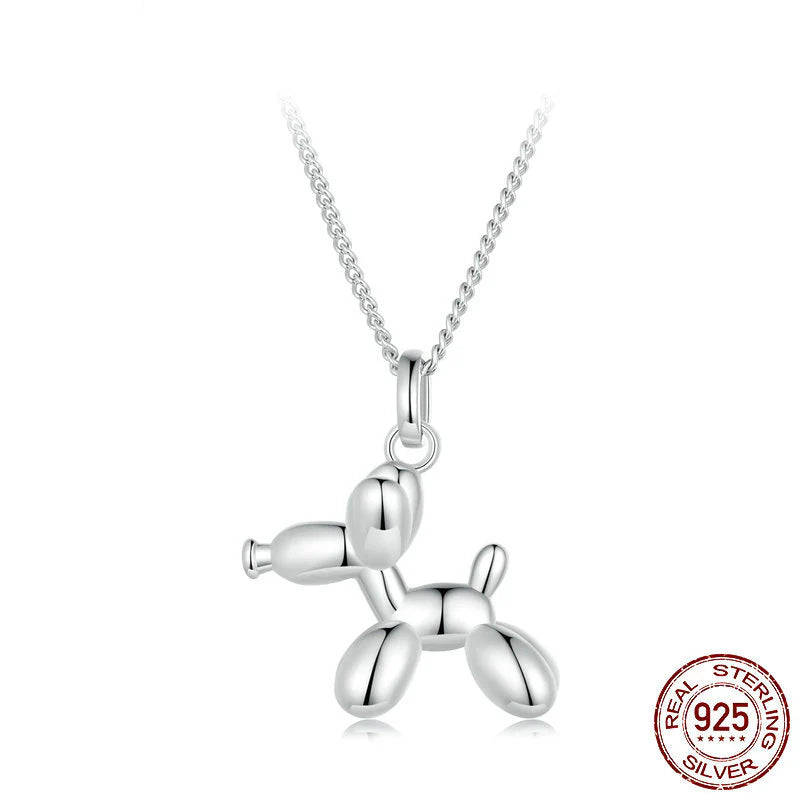 Collar de Perro Globo Creativo en Plata S925: Joyería Unisex, Diseño Lindo y Elegante