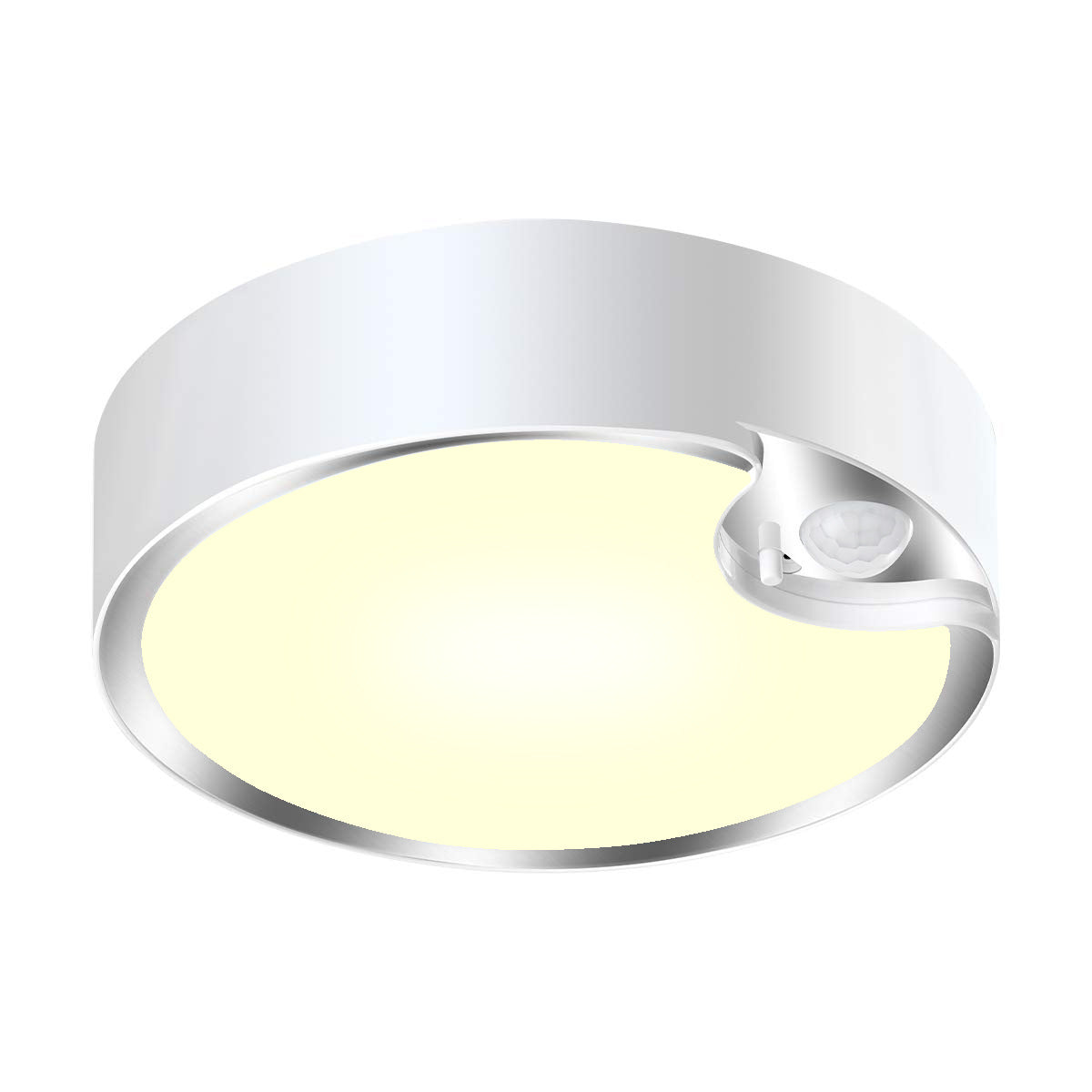 Lámpara LED de Techo con Sensor de Movimiento: Diseño Circular Moderno, Iluminación para Pasillos y Garaje