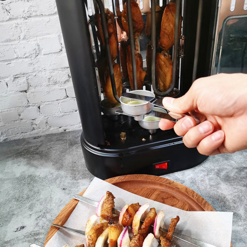 Barbacoa Eléctrica Sin Humo – Asador Rotativo Automático para Carne y Brochetas