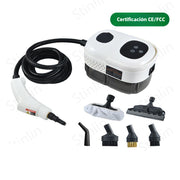 Limpiadora a vapor portátil con múltiples accesorios para eliminar ácaros, hongos y bacterias. Ideal para limpieza profunda del hogar.