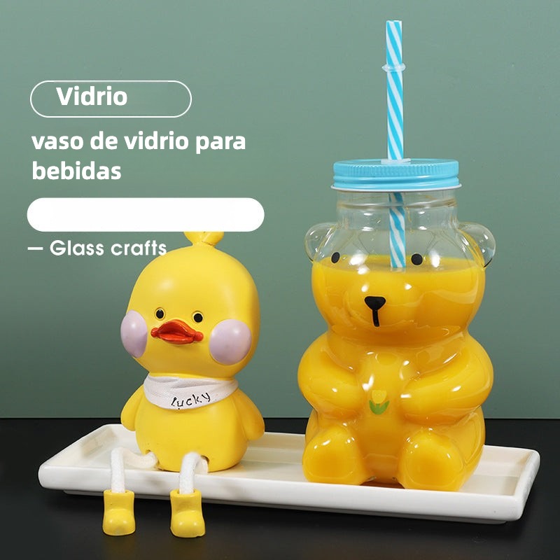 Small Glass Straw Cup | Durable & Cute