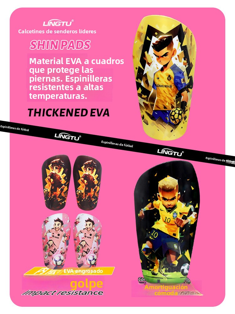 Protector de Espinillas para Niños con Diseños de Ídolos del Fútbol