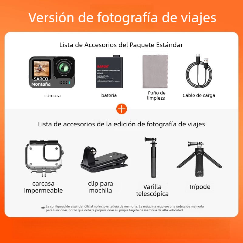 Cámara de acción A9P, cámara de salpicadero para motocicleta, cámara de pesca con casco antivibración 4K