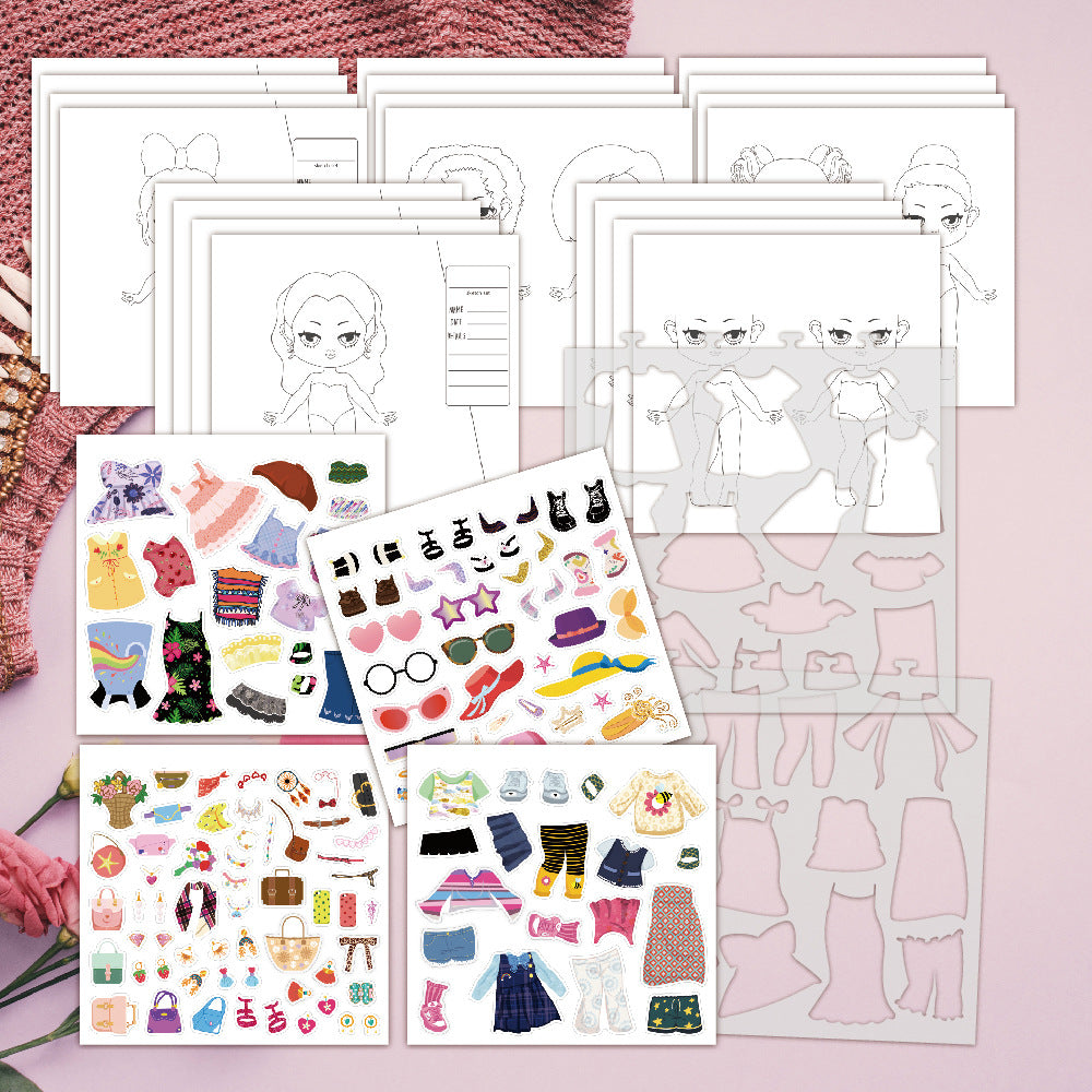 Juego de Pegatinas de Diseño de Modas para Niños