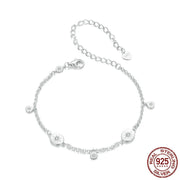 pulsera plata 925 charms estrellas grabadas circonia bohemio