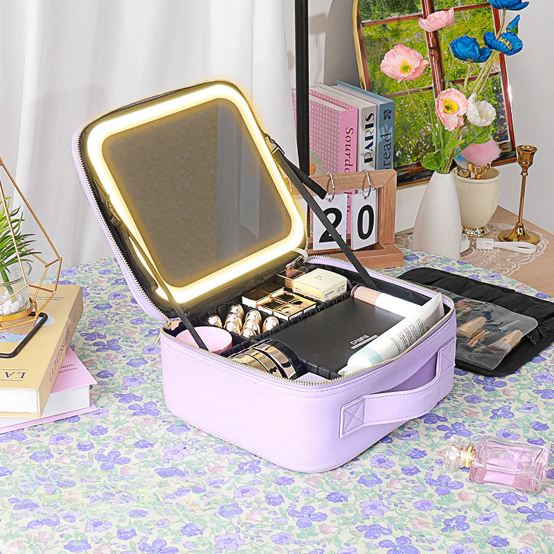 Neceser De Maquillaje Con Espejo Con Luz Para Viaje