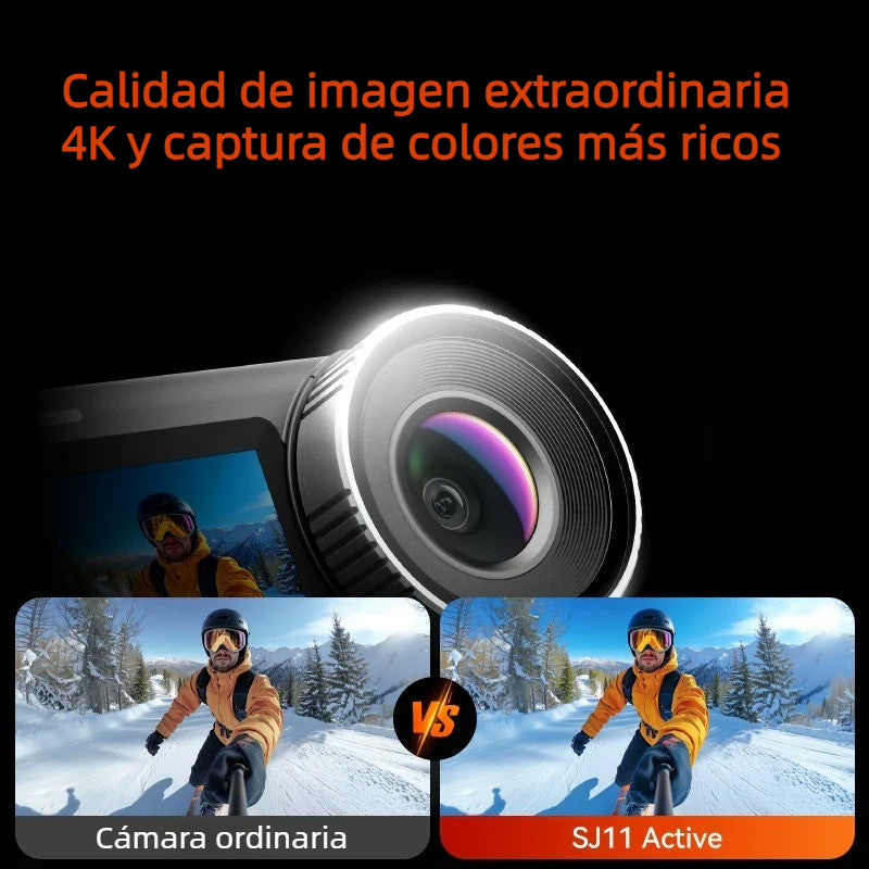 Cámara de acción SJCAM SJ11 con doble pantalla, cámara para motocicleta, cámara 4K Ultra HD, vista panorámica