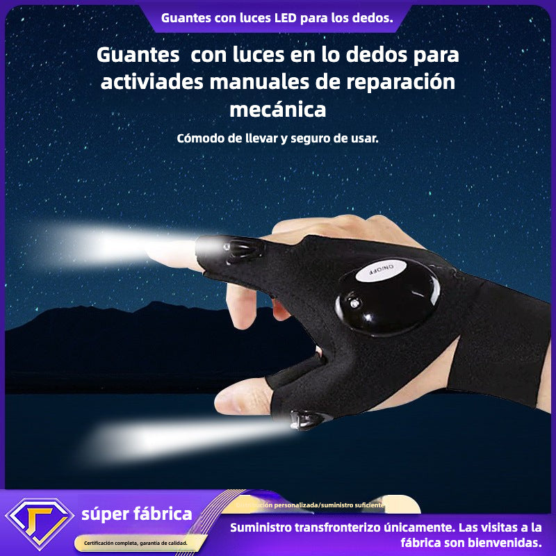 LED Fishing Gloves with Light for Night Repair and Emergency