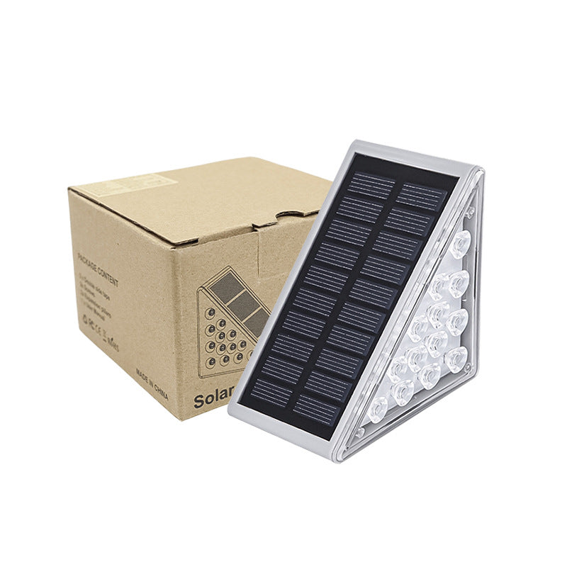 Outdoor Waterproof Solar Triangular Stair Light: High Brightness Garden Patio Step Lighting, Anti-theft