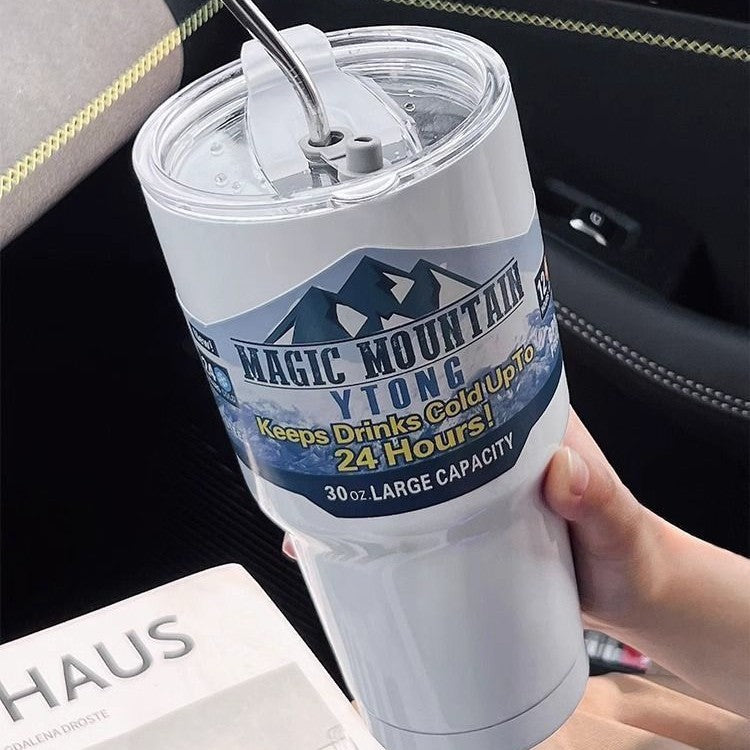Large Capacity Water Cup: New Stainless Steel Double Drink Cup for Drinks, Shakes, and Iced Tea