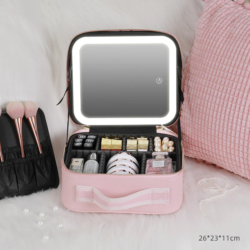 Neceser De Maquillaje Con Espejo Con Luz Para Viaje