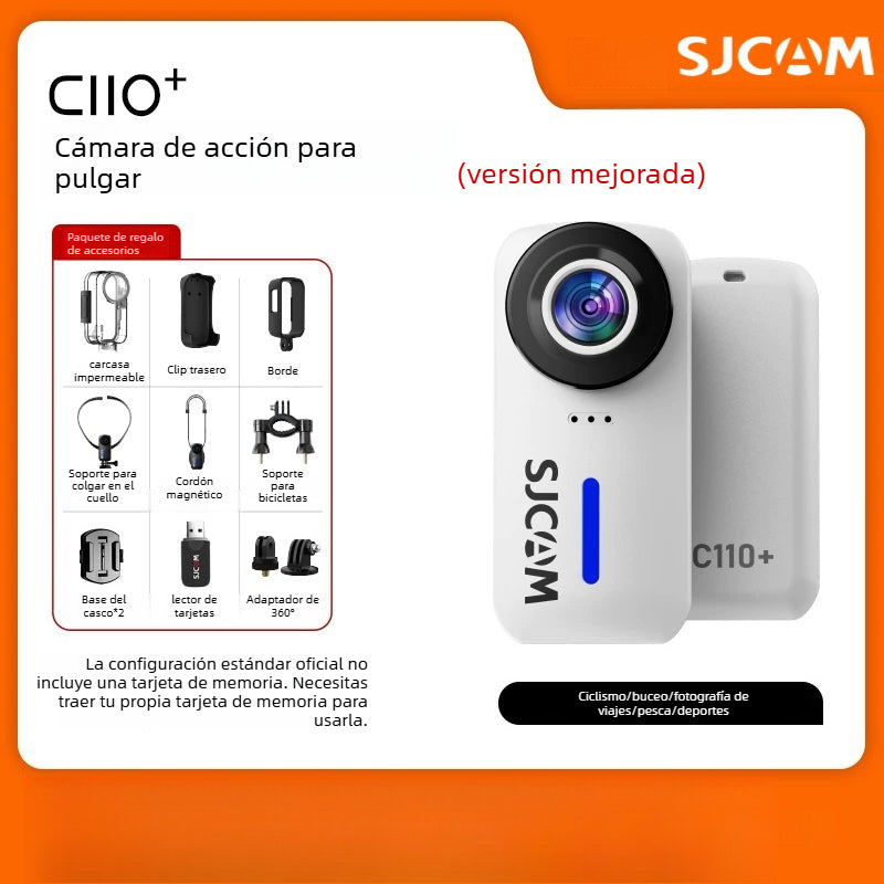 SJCAM Speed Shadow C100 Mini Cámara de Acción - Grabadora para Motocicleta y Ciclismo, Cámara 4K HD (No Panorámica 360)