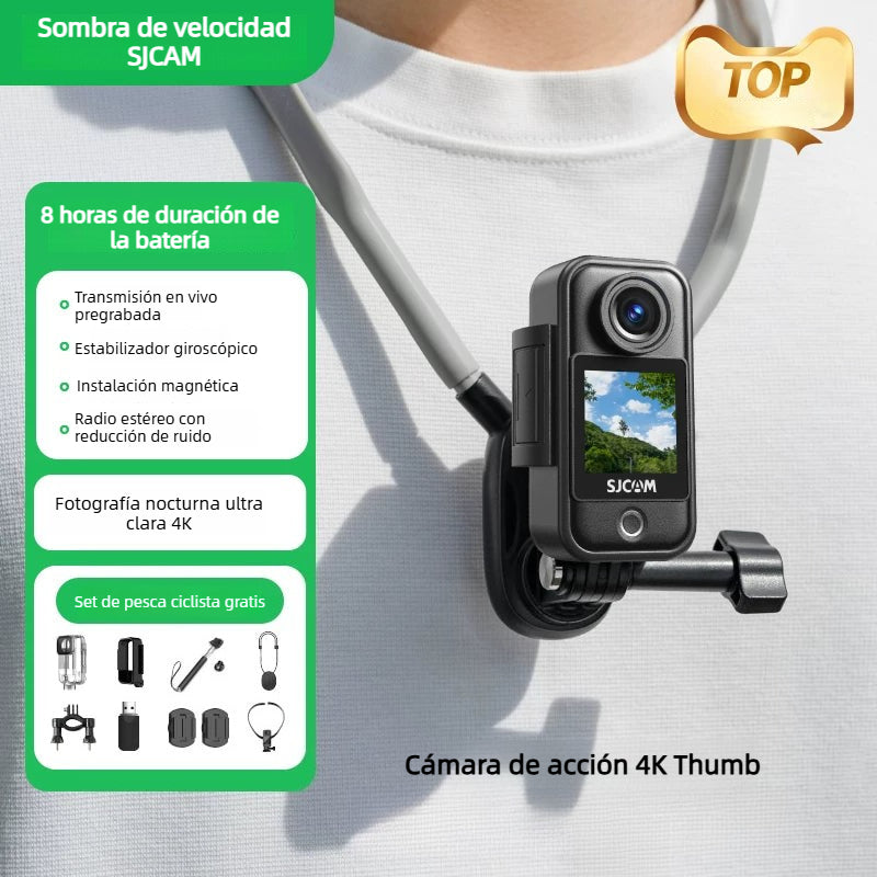 SJCAM Speed Shadow C300 Mini Cámara de Acción para Motocicleta, Grabadora de Conducción, Cámara 4K No Panorámica 360 para Vlogs