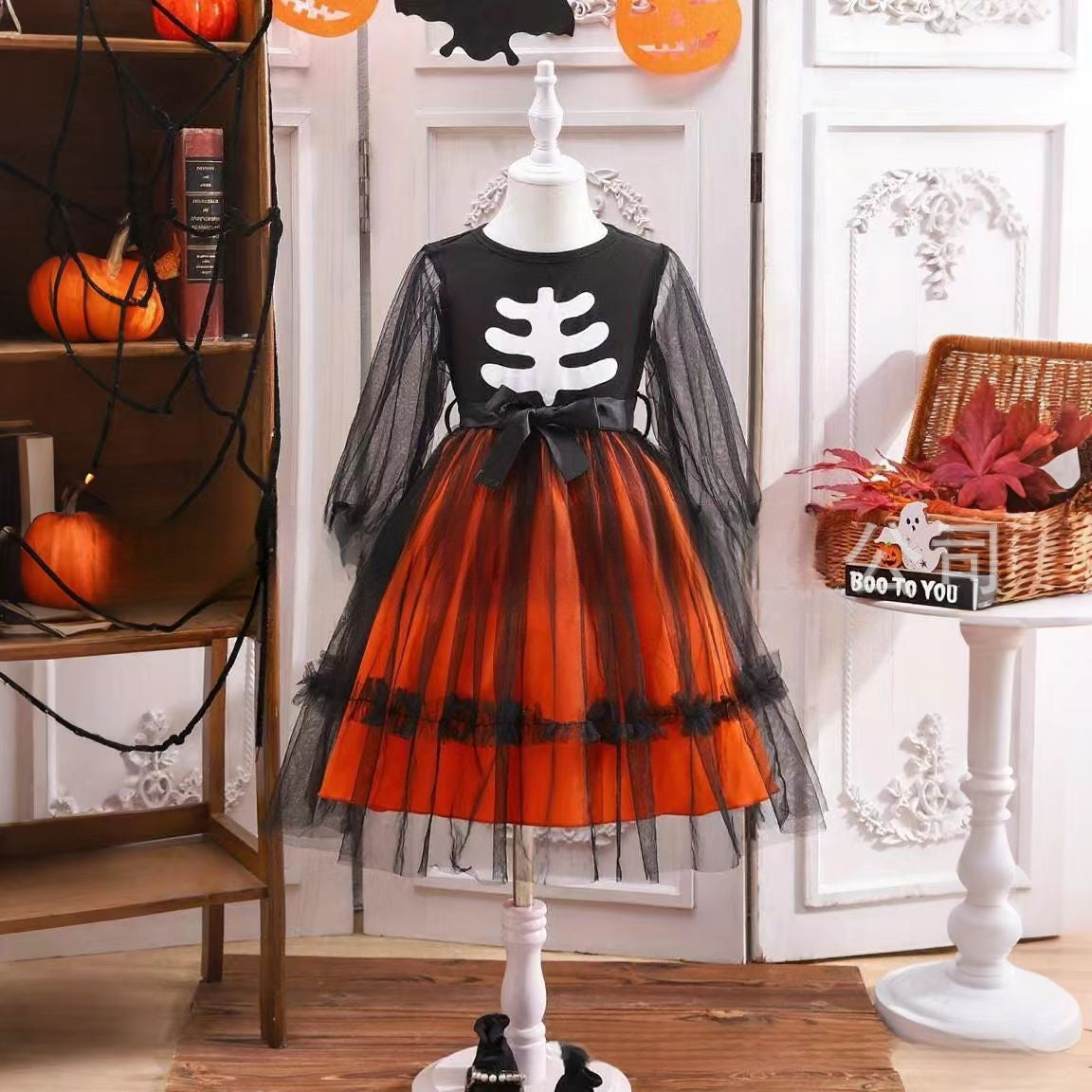 Vestido de encaje largo con manga larga para Halloween en Amazon: Encuentra el estilo perfecto