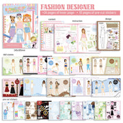 Libro de pegatinas de moda para niñas con diseños de ropa
