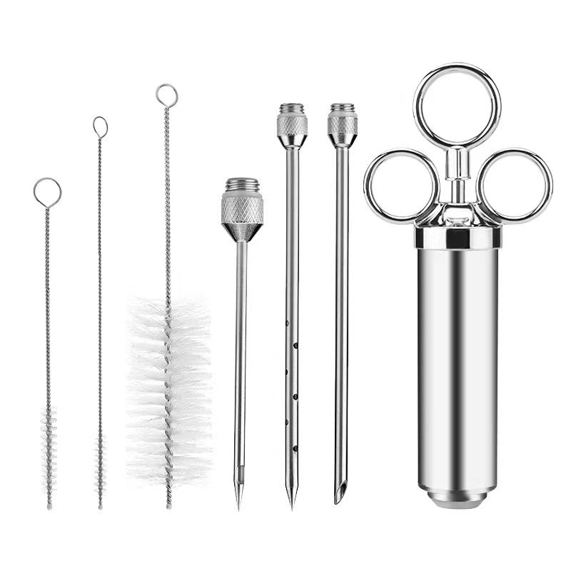 Jeringa para Sazonar de Acero Inoxidable – Kit de Inyección de Salsas y Condimentos