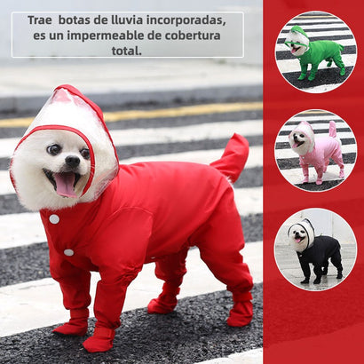 Impermeable Completo para Perros y Gatos – Chaqueta de Lluvia en Varias Tallas