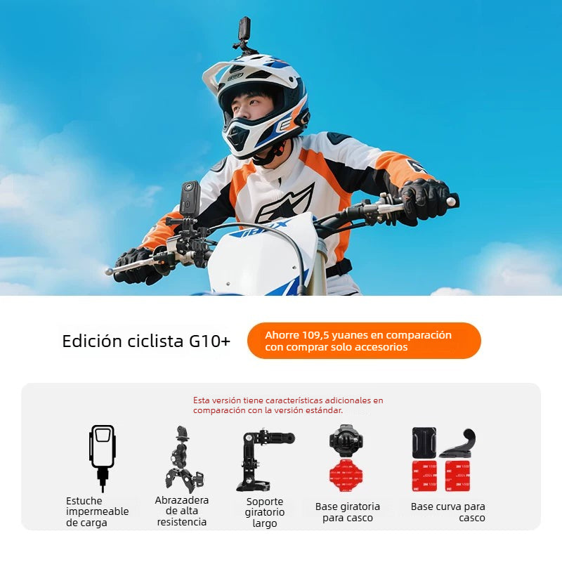 Cámara de acción para pulgar Shangou G10/G10+ Grabadora de conducción para motocicleta Cámara de ciclismo HD para vlogs