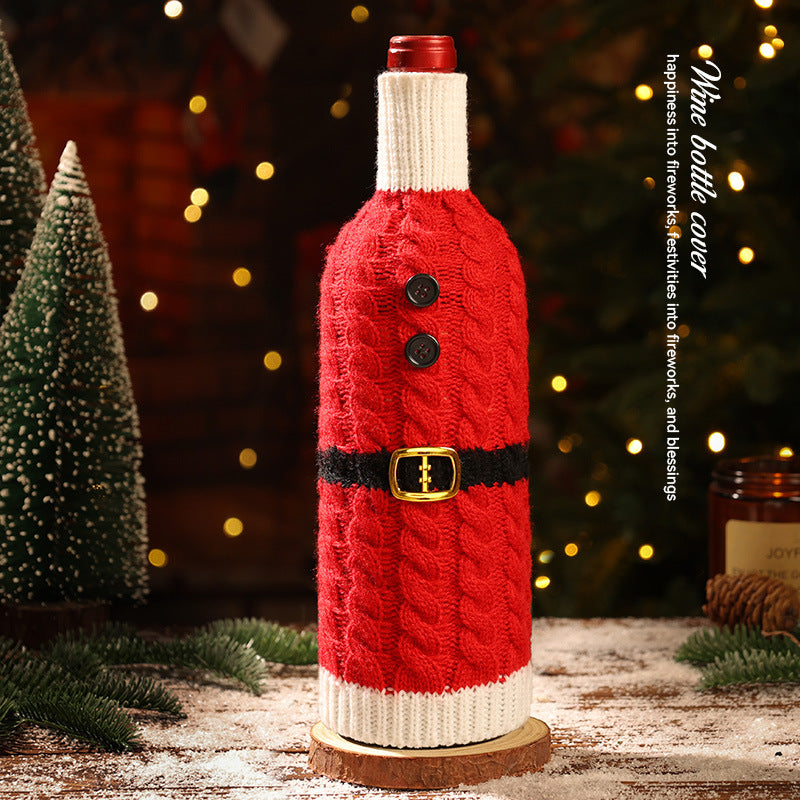 Modern Christmas Decorations: Wine and Champagne Bottle Set for Restaurants and Hotels