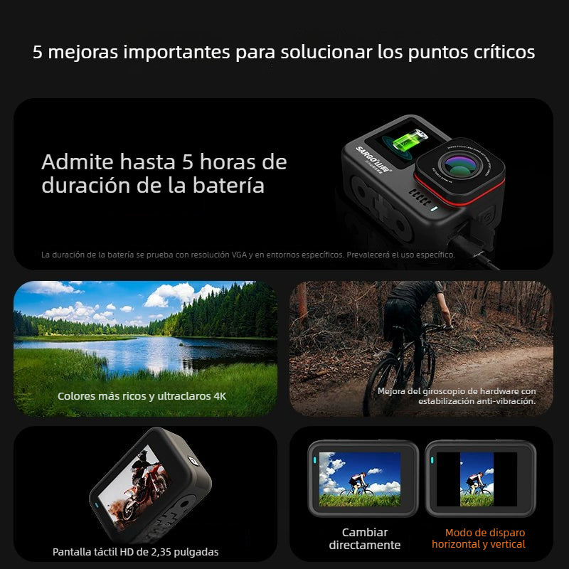 Cámara de acción A9P, cámara de salpicadero para motocicleta, cámara de pesca con casco antivibración 4K