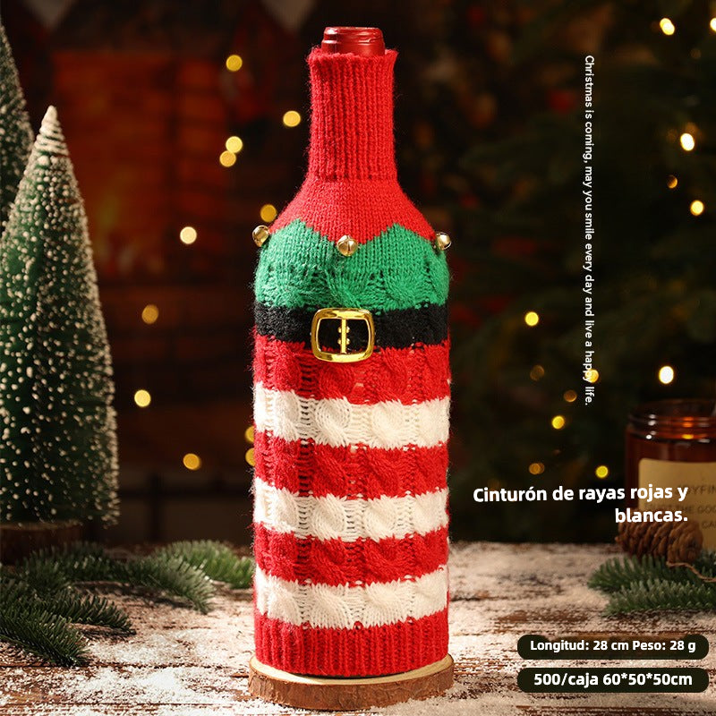 Modern Christmas Decorations: Wine and Champagne Bottle Set for Restaurants and Hotels