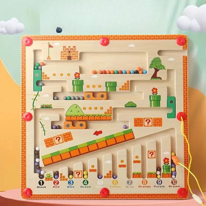 Labertino Magnético para Niños: Juego Educativo de Colores, Números y Letras