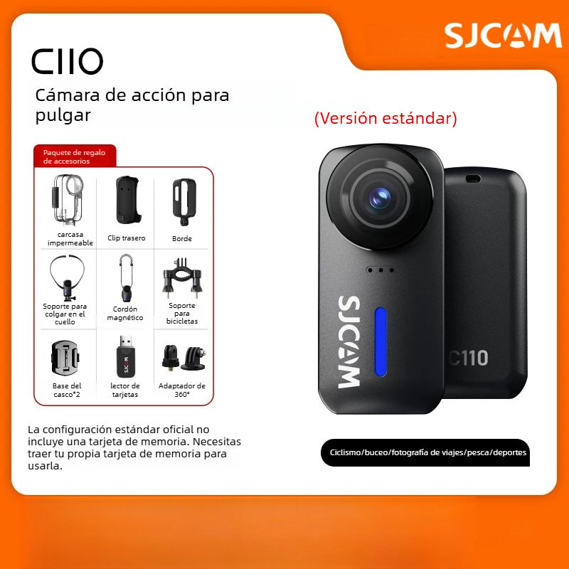 SJCAM Speed Shadow C100 Mini Cámara de Acción - Grabadora para Motocicleta y Ciclismo, Cámara 4K HD (No Panorámica 360)