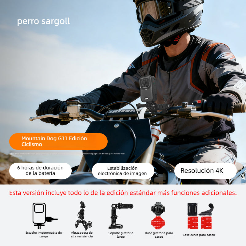 Cámara G11 Thumb - Cámara de salpicadero para motocicleta, Vlog de ciclismo 4K HD, panorámica no 360