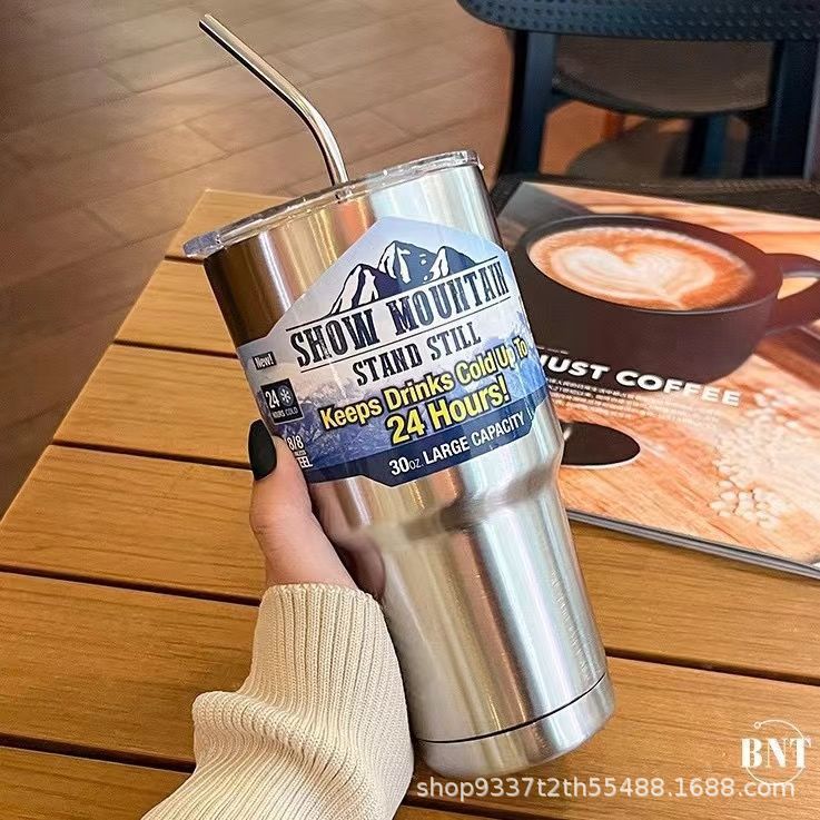 Large Capacity Water Cup: New Stainless Steel Double Drink Cup for Drinks, Shakes, and Iced Tea