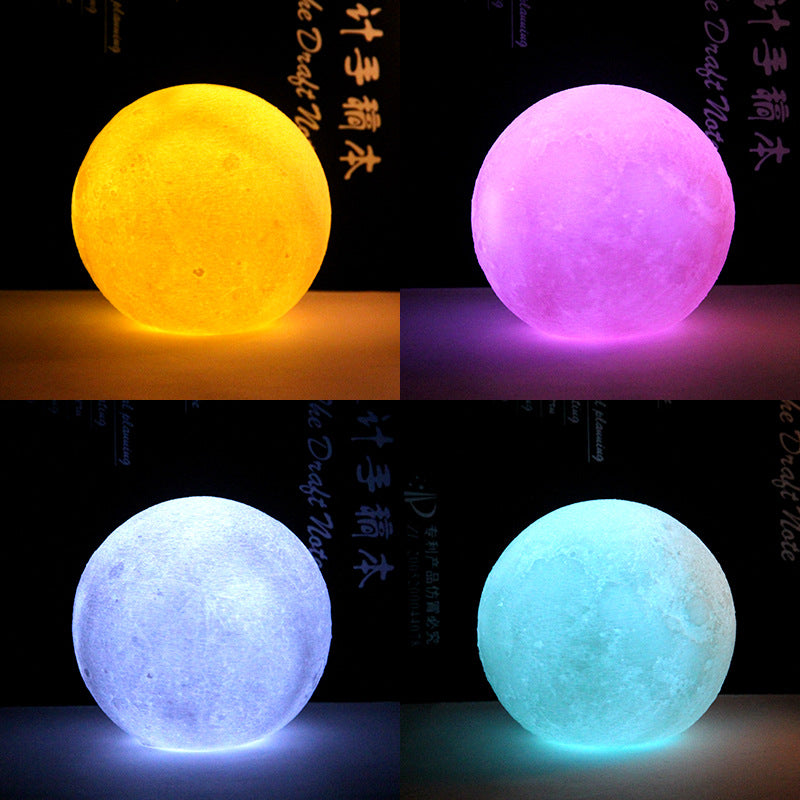 Lámpara Luna 3D Decorativa: Luz Nocturna Ambiental, Diseño Viral para Dormitorio - Lámpara de Mesa con Efecto Lunar