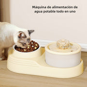 Fuente de Agua 2 en 1 para Gatos: Automático con Filtro Circulante