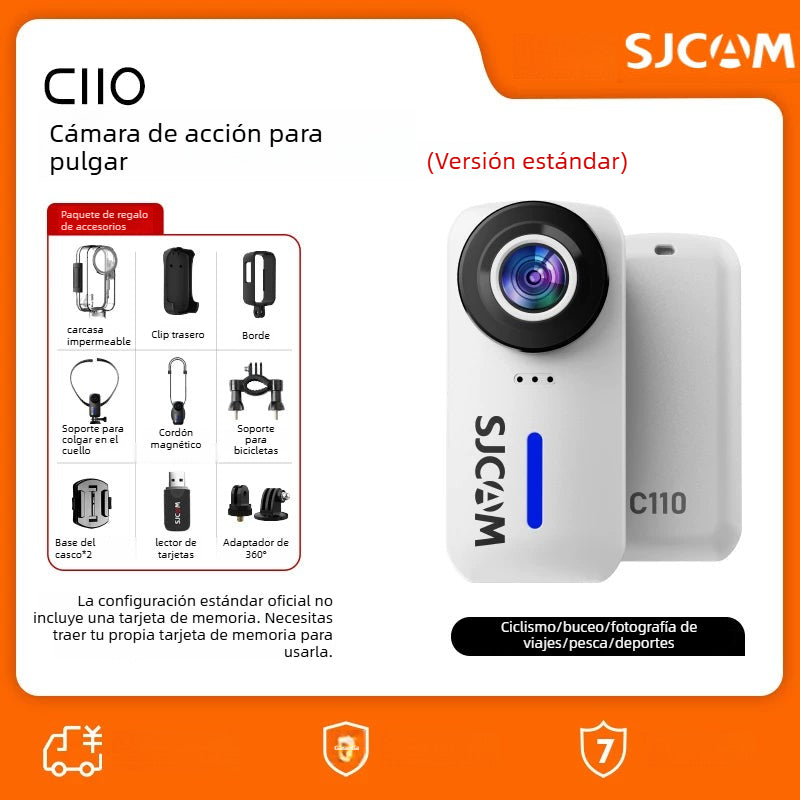 SJCAM Speed Shadow C100 Mini Cámara de Acción - Grabadora para Motocicleta y Ciclismo, Cámara 4K HD (No Panorámica 360)