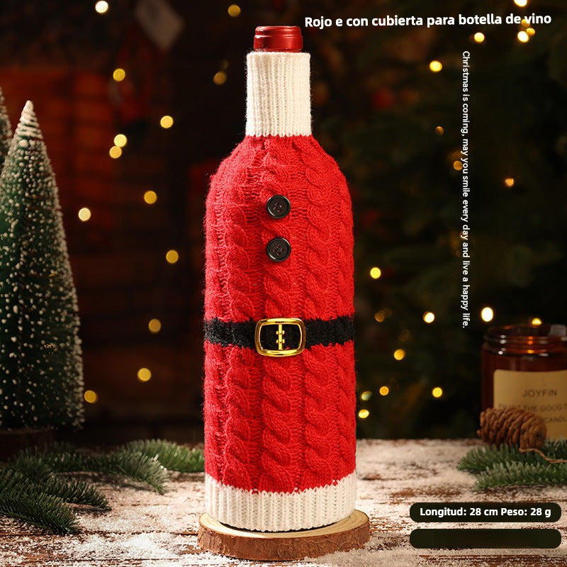 Modern Christmas Decorations: Wine and Champagne Bottle Set for Restaurants and Hotels