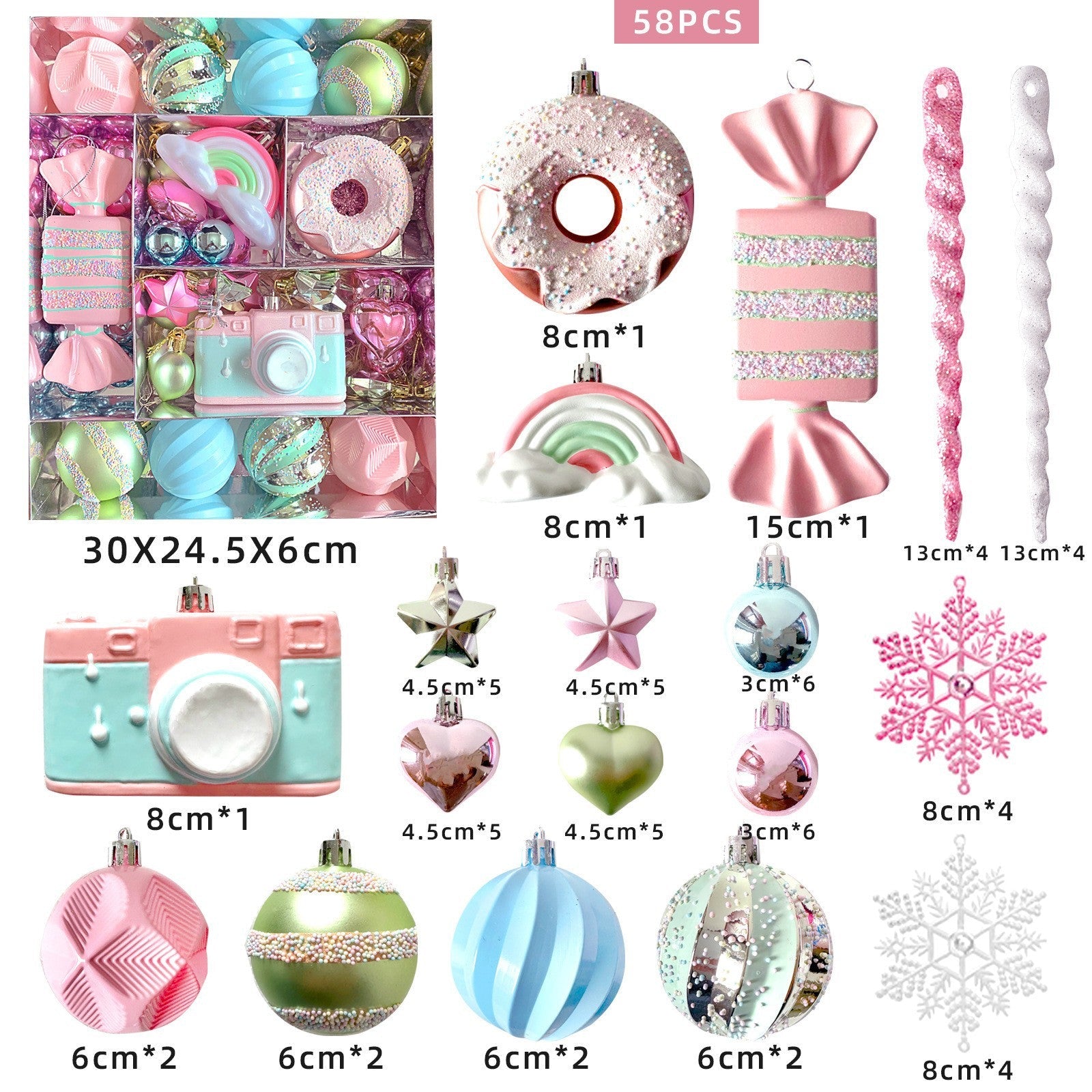 Adornos navideños para árbol con diseño de Dulces 