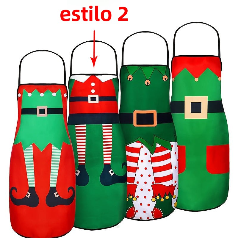 Delantal Navideño para Cocina | Antiaceite y Antimanchas con Diseños Festivos