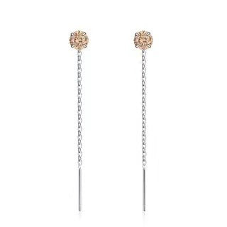 Pendientes Enhebrador en Plata 925 – Diseños de Trébol, Copo de Nieve, Corazón y Mariposa