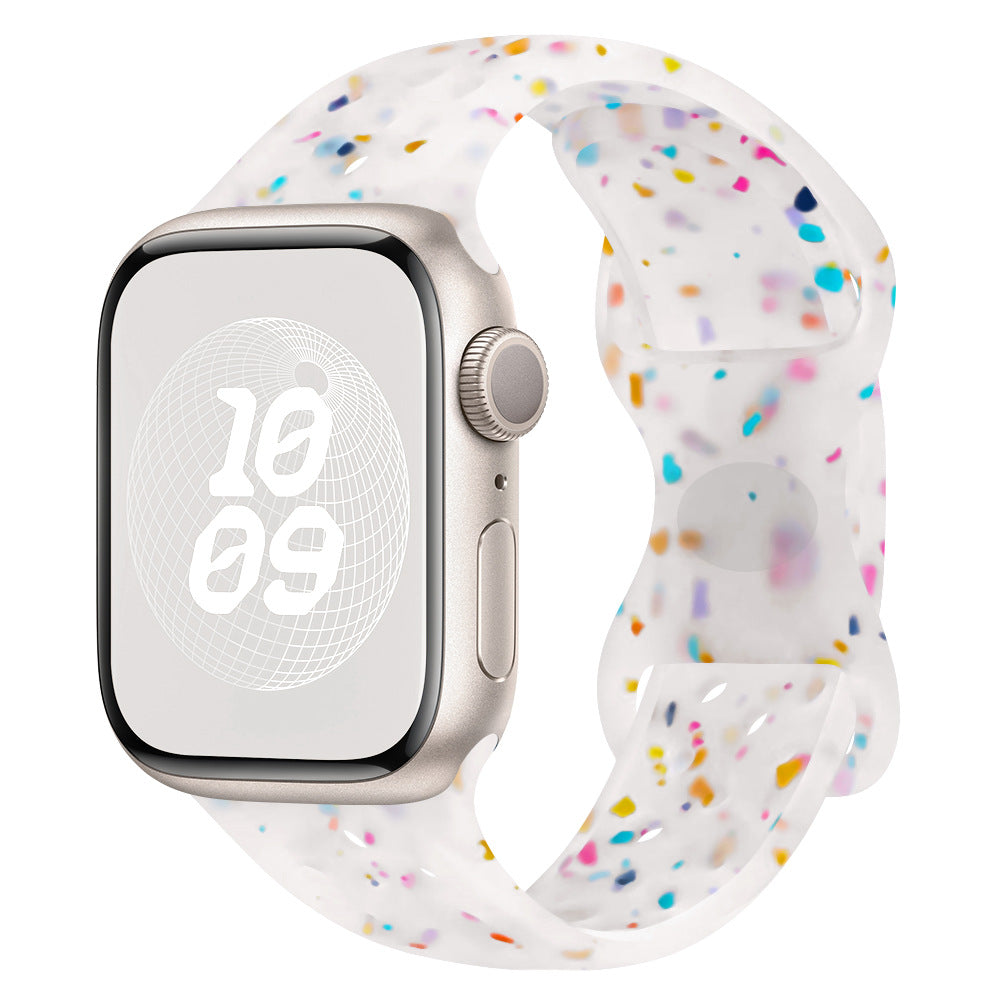 Correa de Silicona con Efecto Purpurina para Apple Watch Series 1–11 y SE 3