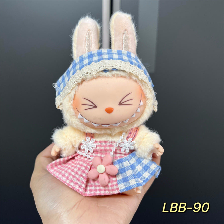 Ropa estilo Preppy Francés para Labubu de 17cm – Outfit de Muñeca de Pie o Sentada