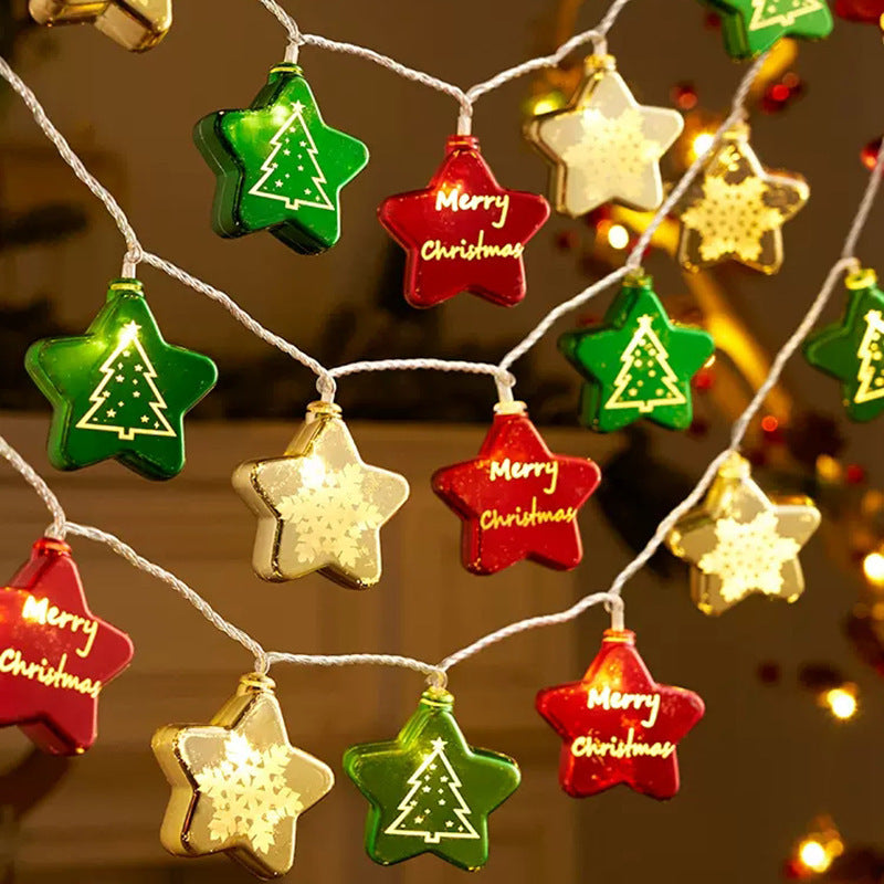 Luces Navideñas LED con Figuras Perforadas: Iluminación Decorativa para Árbol y Ambiente